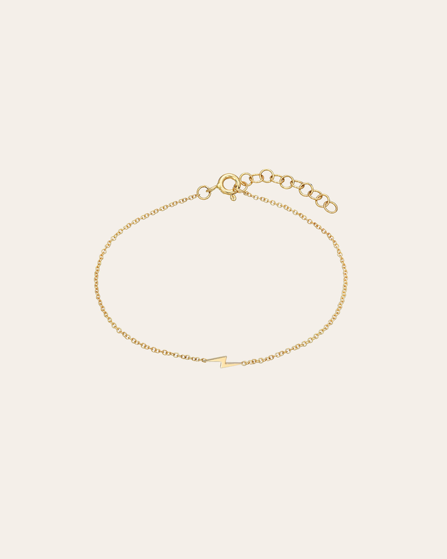 14k Gold Tiny Lightning Bolt Bracelet