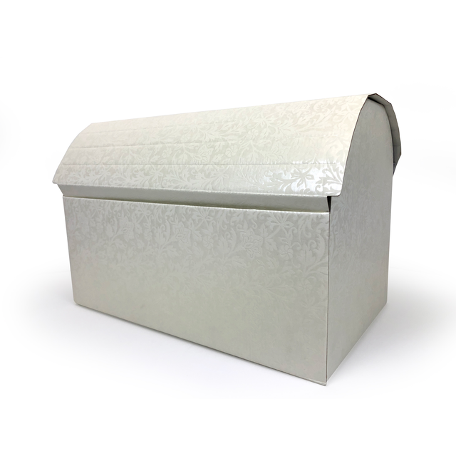 Ivory floral embossed treasure chest wedding card box