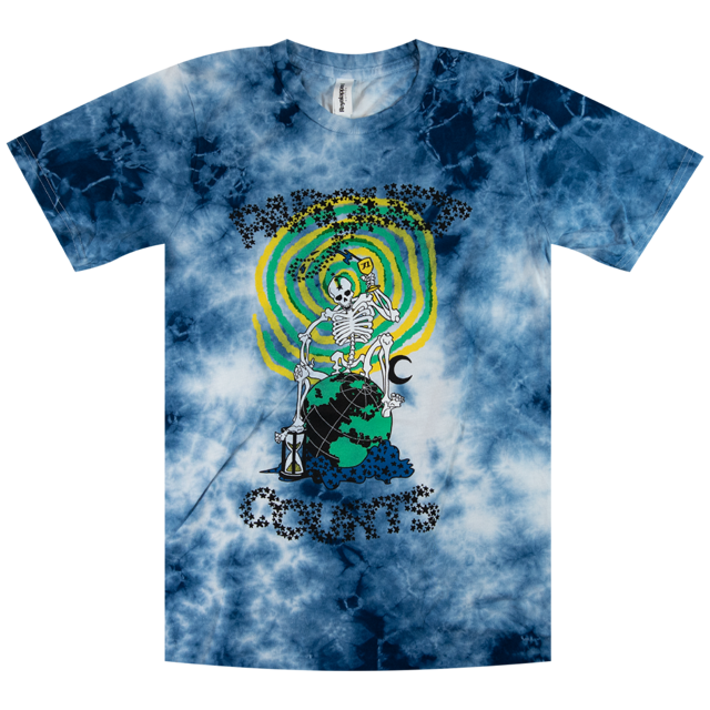 Death Globe Blue and White Tie Dye T-Shirt
