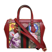 GUCCI Ophidia GG Flora Supreme Small Tote Bag Red 547551