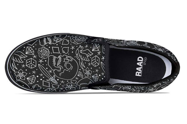 White On Black Traditional Tattoo