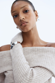 Rib-Knit Off-the-Shoulder Top