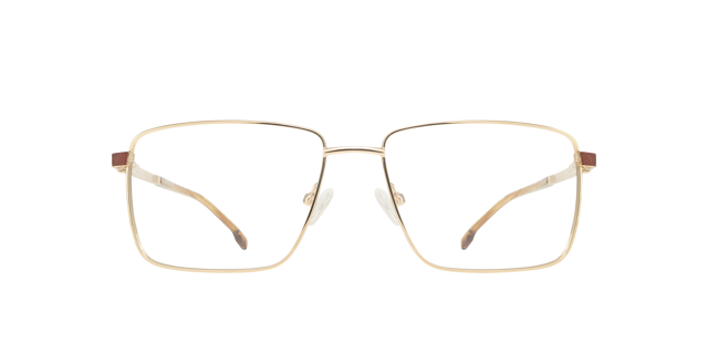 Glasses Direct ™ -Lincoln Rectangle Gold & Brown Glasses for Men | Glasses Direct
