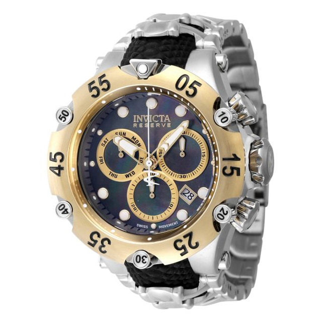 Invicta Reserve Venom Cobra Swiss Ronda Z60 Caliber Men's Watch w/ Mother of Pearl Dial - 54mm, Black, Steel (47217)