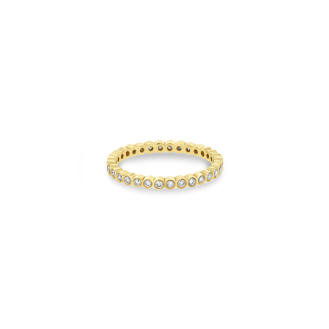 14k Diamond Bezel Eternity Band Ring