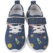 Cat Cosmos Cosmonaut Rocket Kids' Velcro Strap Shoes