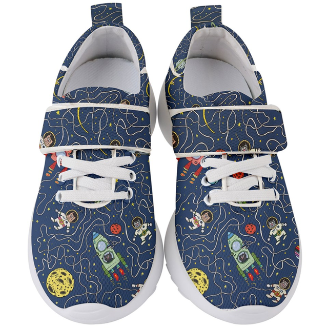 Cat Cosmos Cosmonaut Rocket Kids' Velcro Strap Shoes