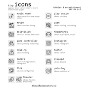 Tiny Icons - Hobbies & Entertainment (washi paper)