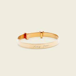 Gold Engraved Baby Keepsake Bangle with Diamond