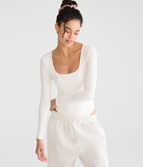Long Sleeve Buttery Soft Square-Neck Bodysuit