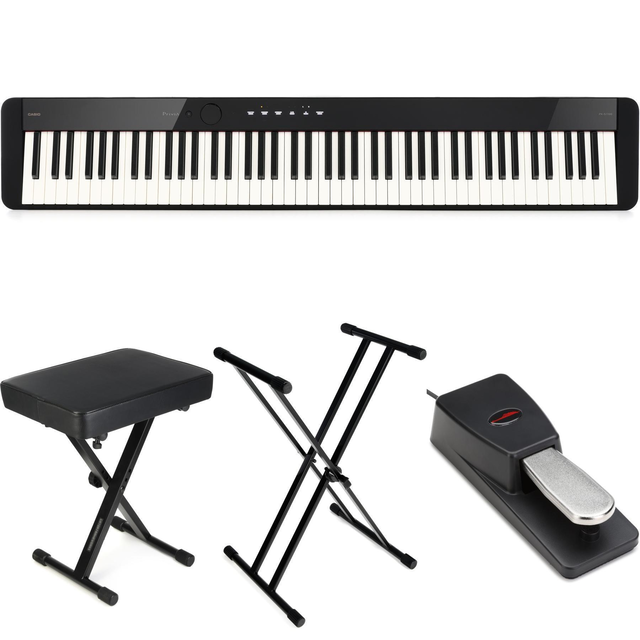 Casio Privia PX-S1100 Digital Piano Essentials Bundle - Black