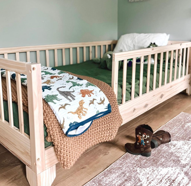 Luca Montessori Floor Bed with Rails