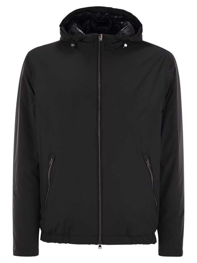Herno Technical Fabric Bomber Jacket met kap