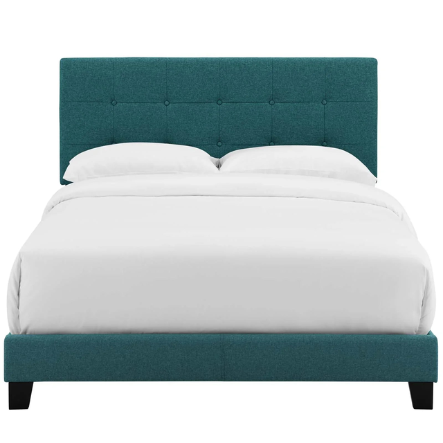 Rima Upholstered Fabric Bed Teal Full