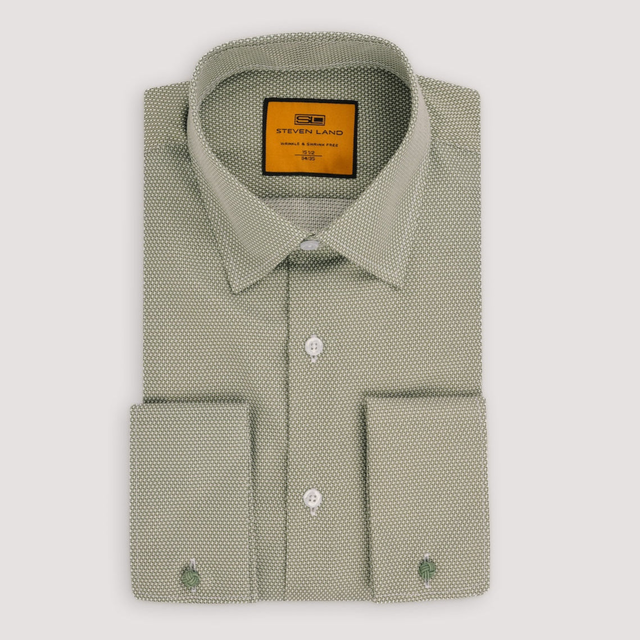 The Dakota | Classic Collar | French Cuff | French Placket | Green