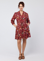 Barbara Garden Print Button-Through Dress