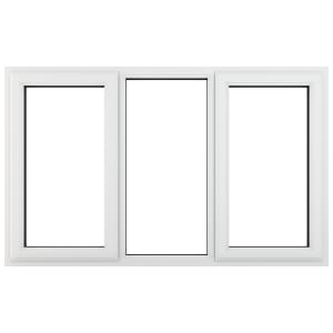 Crystal uPVC White Left & Right Hung Clear Double Glazed Fixed Centre Window - 1770 x 965mm