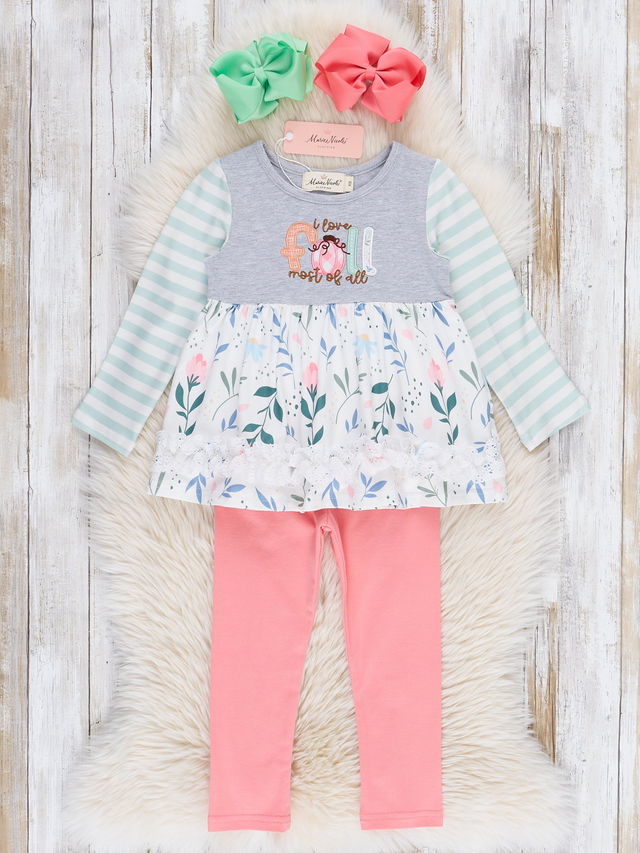 "I Love Fall Most of All" Ruffle Outfit