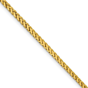 2.5mm, 14k Yellow Gold D/C Hollow Wheat Chain Necklace