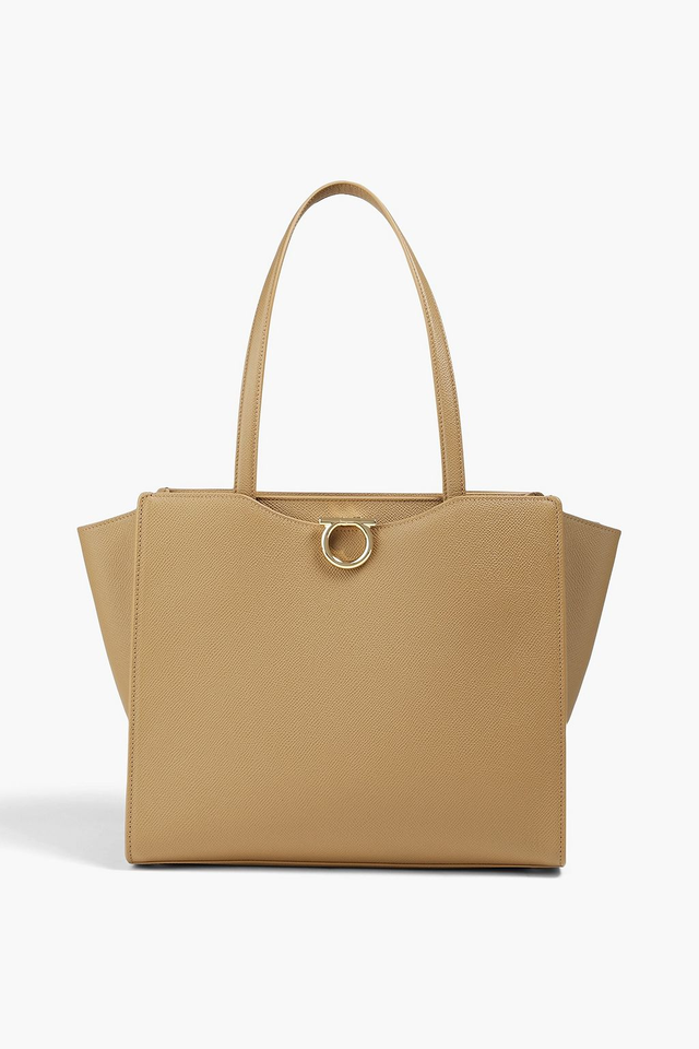 Gemini pebbled-leather tote - camel - One Size