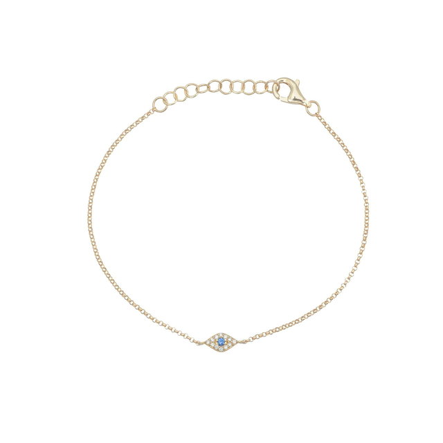 Baby Diamond and Precious Stone Evil Eye Bracelet