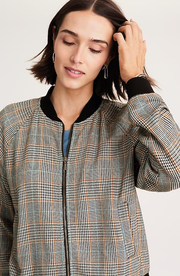 Plaid Bomber Jacket
