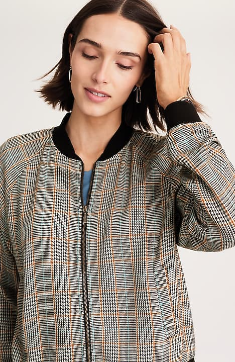 Plaid Bomber Jacket