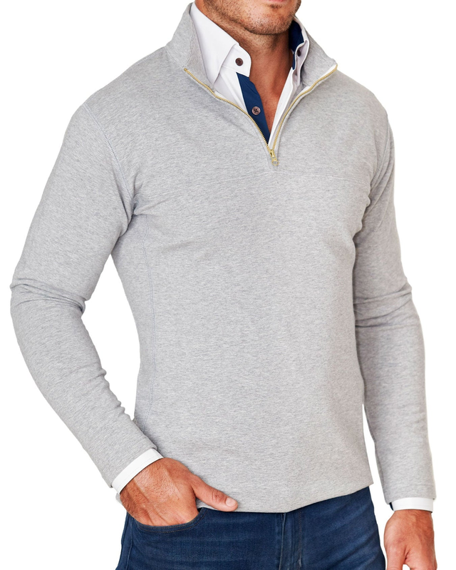 Quarter Zip - Heathered Grey