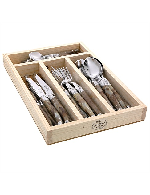 Laguiole By Jean Dubost Dark Horn Cutlery Set 24pc | David Jones