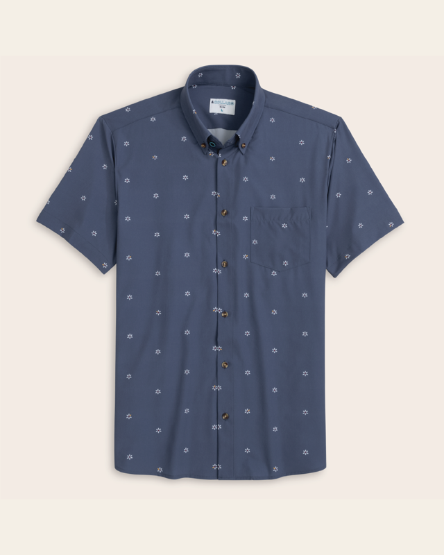 Range Shirt - Navy w/ Swiss Flowers