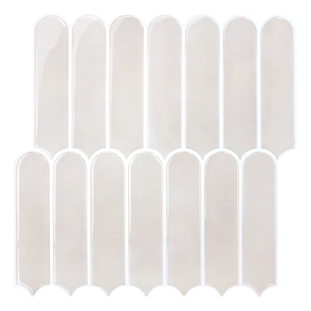 Toledo Cream Fish Scale Peel and Stick Backsplash Tile - Thicker Design