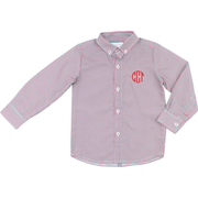 Red And Green Windowpane Button Down Shirt