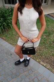 Softly Structured Tweed Mini Dress Beige