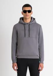 SUDADERA CON CAPUCHA RELAXED FIT DE TEJIDO SOSTENIBLE DE MEZCLA DE ALGODÓN CLARO