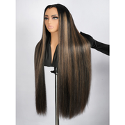 Straight Ombre Blonde Highlight M Hairline 13X6 Lace Front Wig