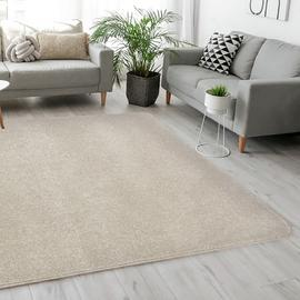 Homemaker Relay Plain Natural Short Pile Rug - 100x145cm