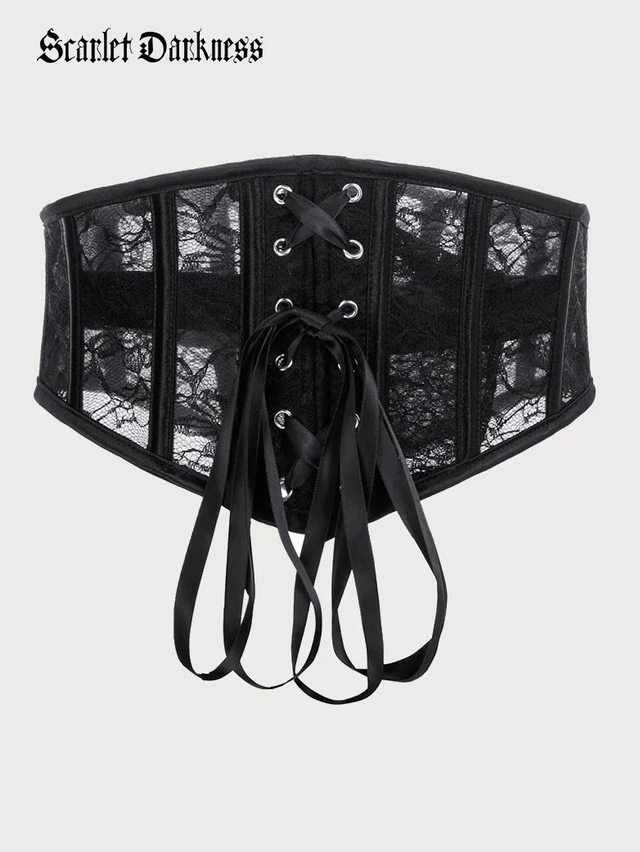 Women 12 Bones Lace-up Back Waist Cincher