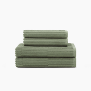 Organic Ribbed Towel - Fern