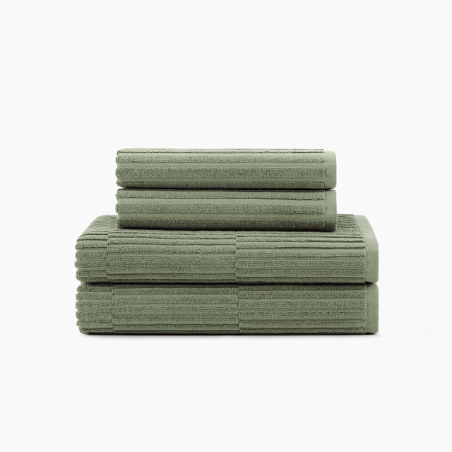 Organic Ribbed Towel - Fern