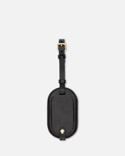 Essential Round Luggage Tag Recycled Saffiano Black