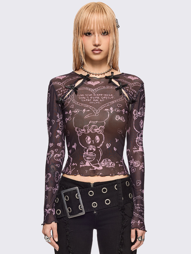 Minga x Esther Bunny Mesh Top