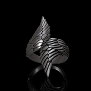Angel Descends Sterling Silver Ring