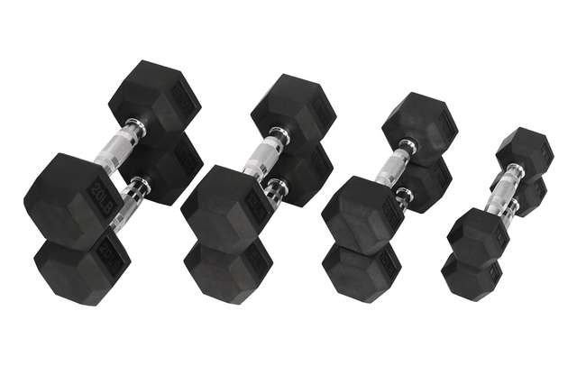 Warrior Rubber Hex Dumbbells ($1.49/lb)