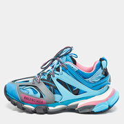 Balenciaga Multicolor Faux Leather and Mesh Track Sneakers Size 38