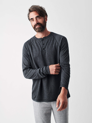 Long-Sleeve Newport Cloud Henley (Tall) - Charcoal