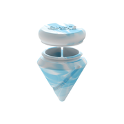 Diamond Spinner Carb Cap Glow In The Dark Silicone Jar + Terp Ball - Blue White