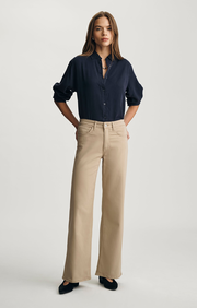 ALENA WIDE LEG IN FRENCH BEIGE SATEEN