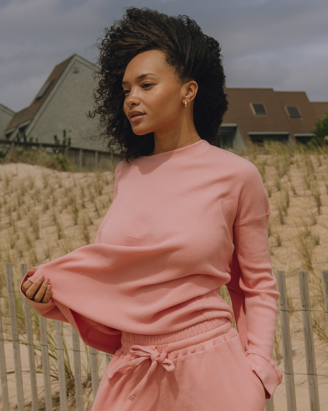 Oversized Sport Thermal - Dusty Rose with Monochrome Patch