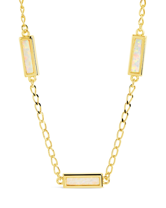 Pavati Gemstone Station Necklace