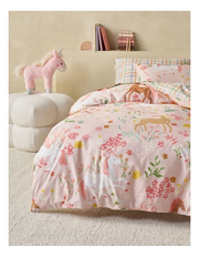 Unicorn Fields Quilt Cover Set in Pink